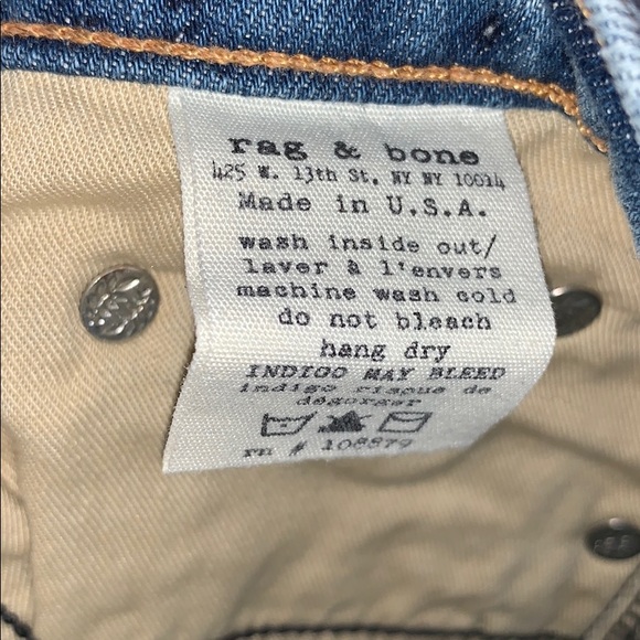 RAG & BONE Relay Skinny Racer Patch Denim Jeans - Picture 10 of 11